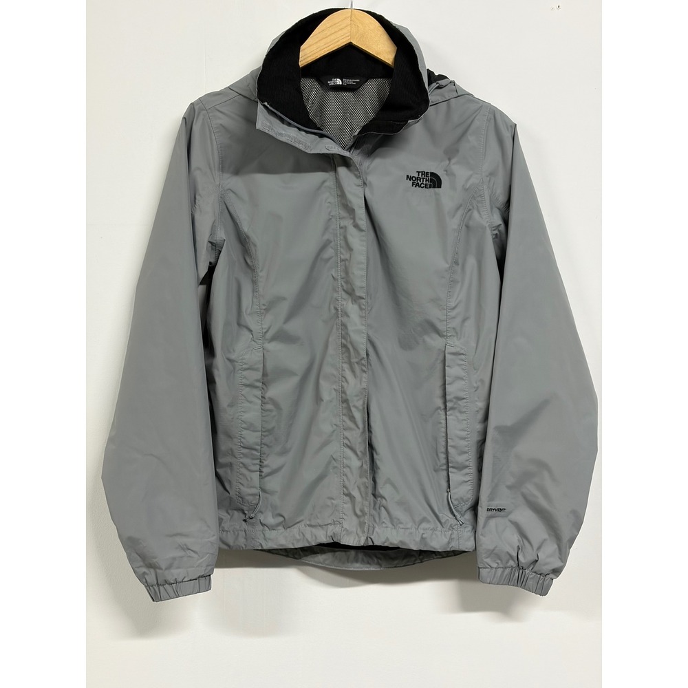 The North Face Womens Grey DryVent Rain Jacket Hooded Mesh Lined Small